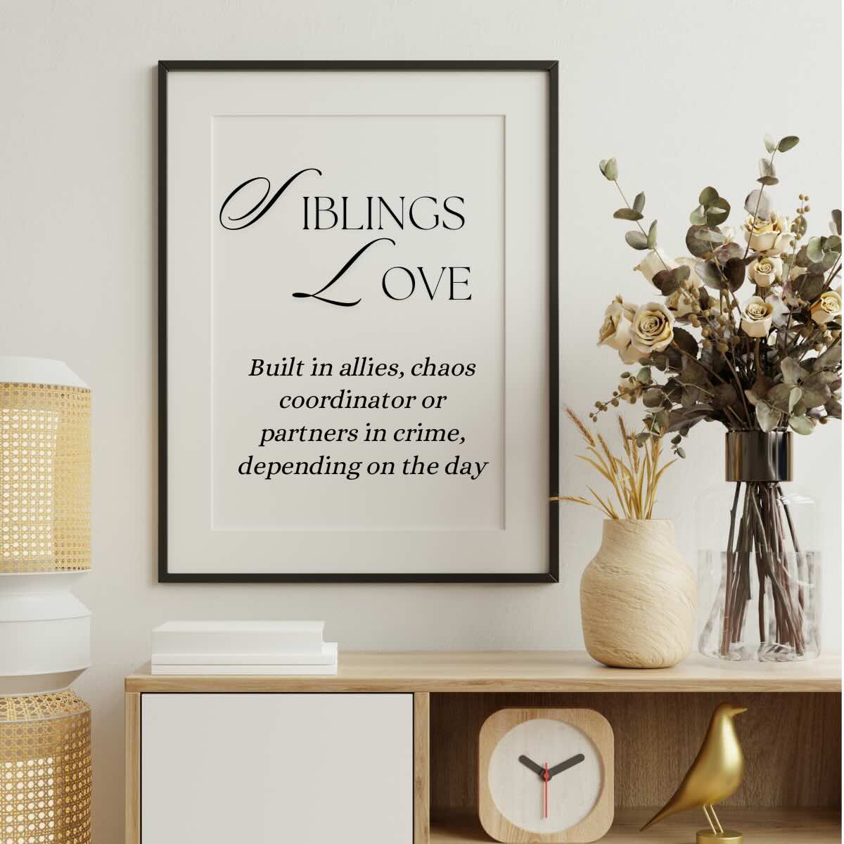 Siblings Love Printable Wall Art, Siblings Are Built in Allies & Chaos Coordinators