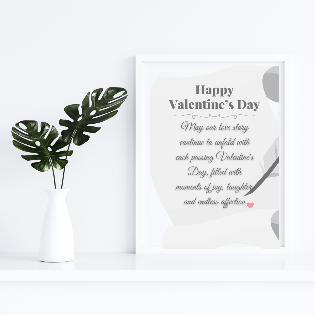 Valentine's Day Endless Affection Digital Wall Art, A Love Story With Joyful Moments