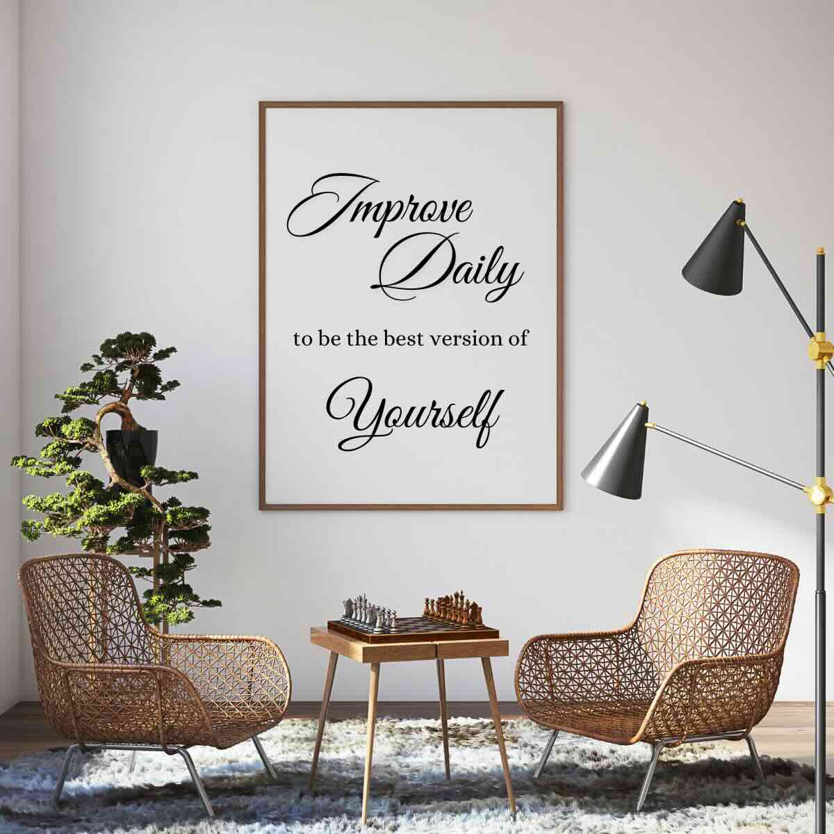 Improve Daily To Be The Best Version Of Yourself, Inspirational Wall Art