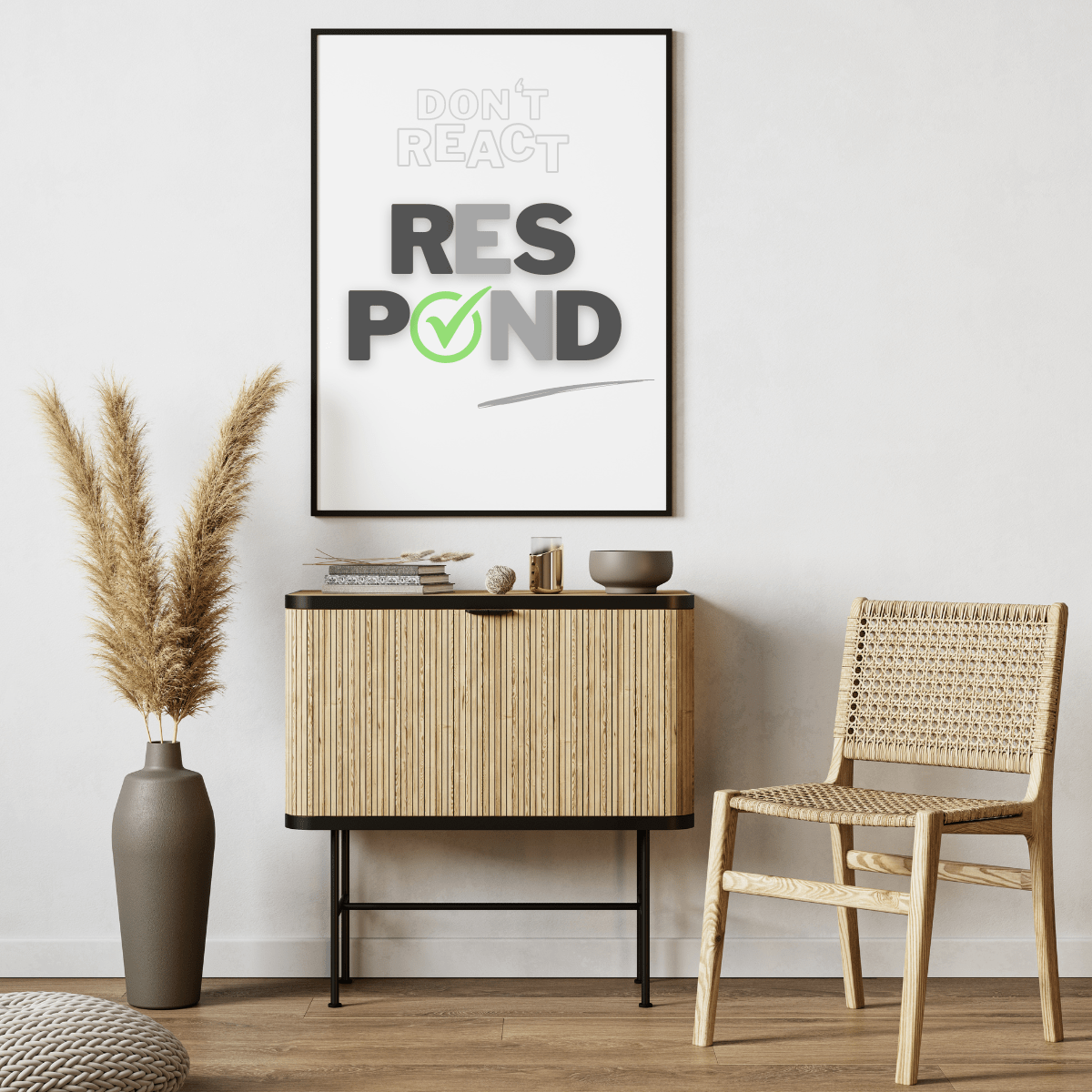 Don't React Respond Wall Art Print A Mindful Response Always Helps