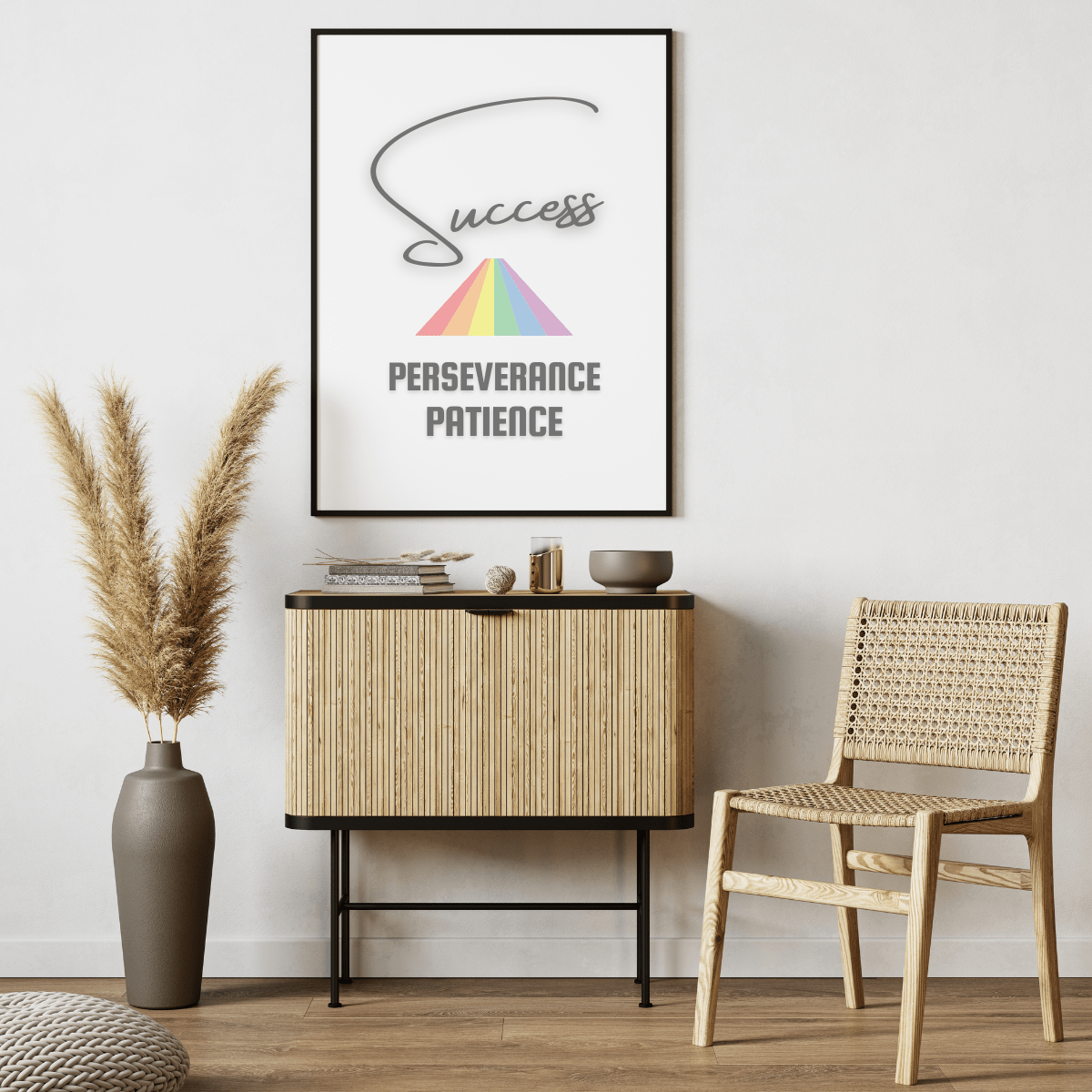 Success Journey Wall Art Print - Patience and Perseverance Leading to Success