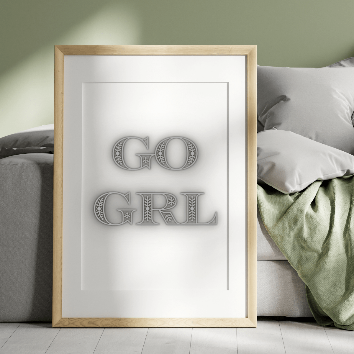 Go Girl Wall Art Printable in Big Block Fonts - Freemium