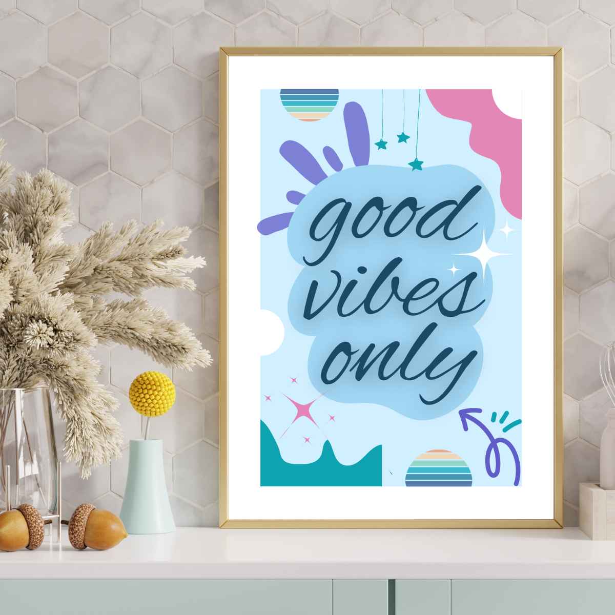 The Perfect Living Room Decor Inspiration Good Vibes Art Work