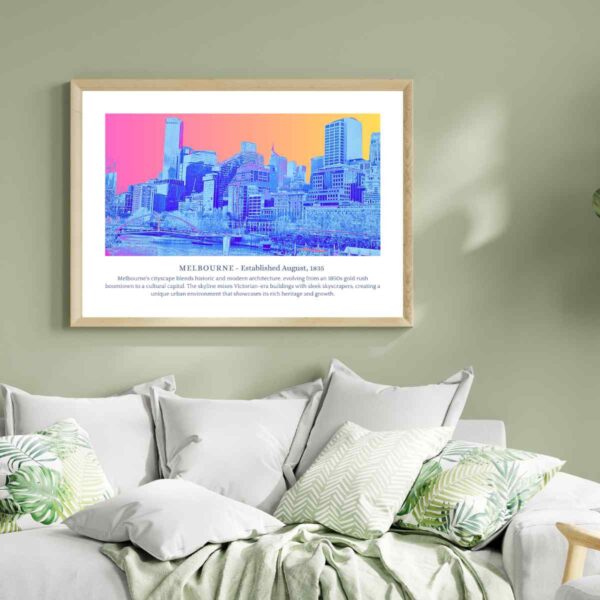 Vibrant Melbourne Cityscape: Premium Wall Art for Urban Decor