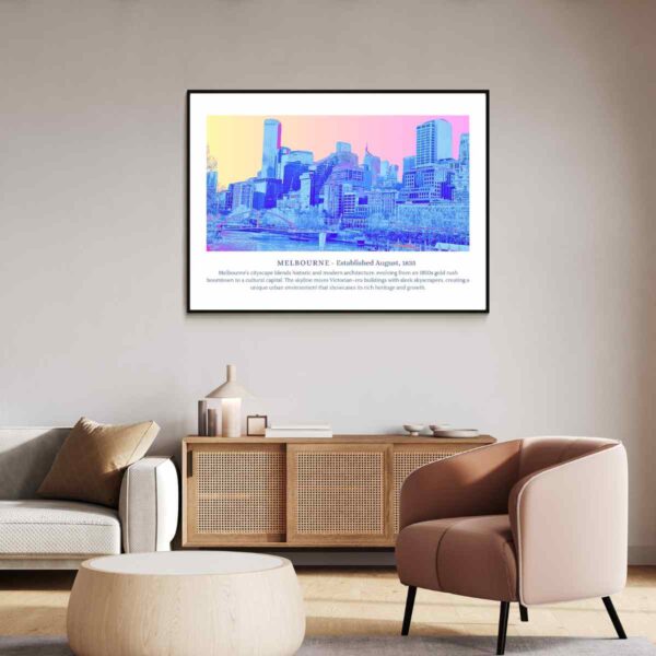 Vibrant Melbourne Cityscape: Premium Wall Art for Urban Decor