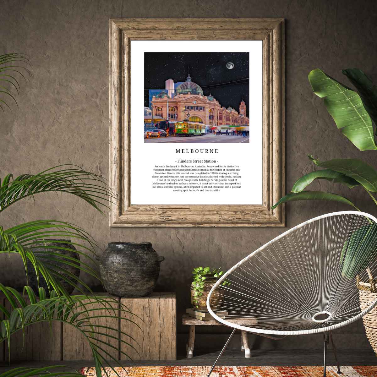 Colorful Flinders Street Station Wall Art: Melbourne Inspired Decor