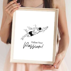 Mockup1-SwimPassion7 Inspirational Artwork for Wall - Follow Your Passion