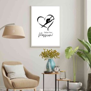 Artwork Inspiration Heart Silhouette - Follow Your Passion Wall Art