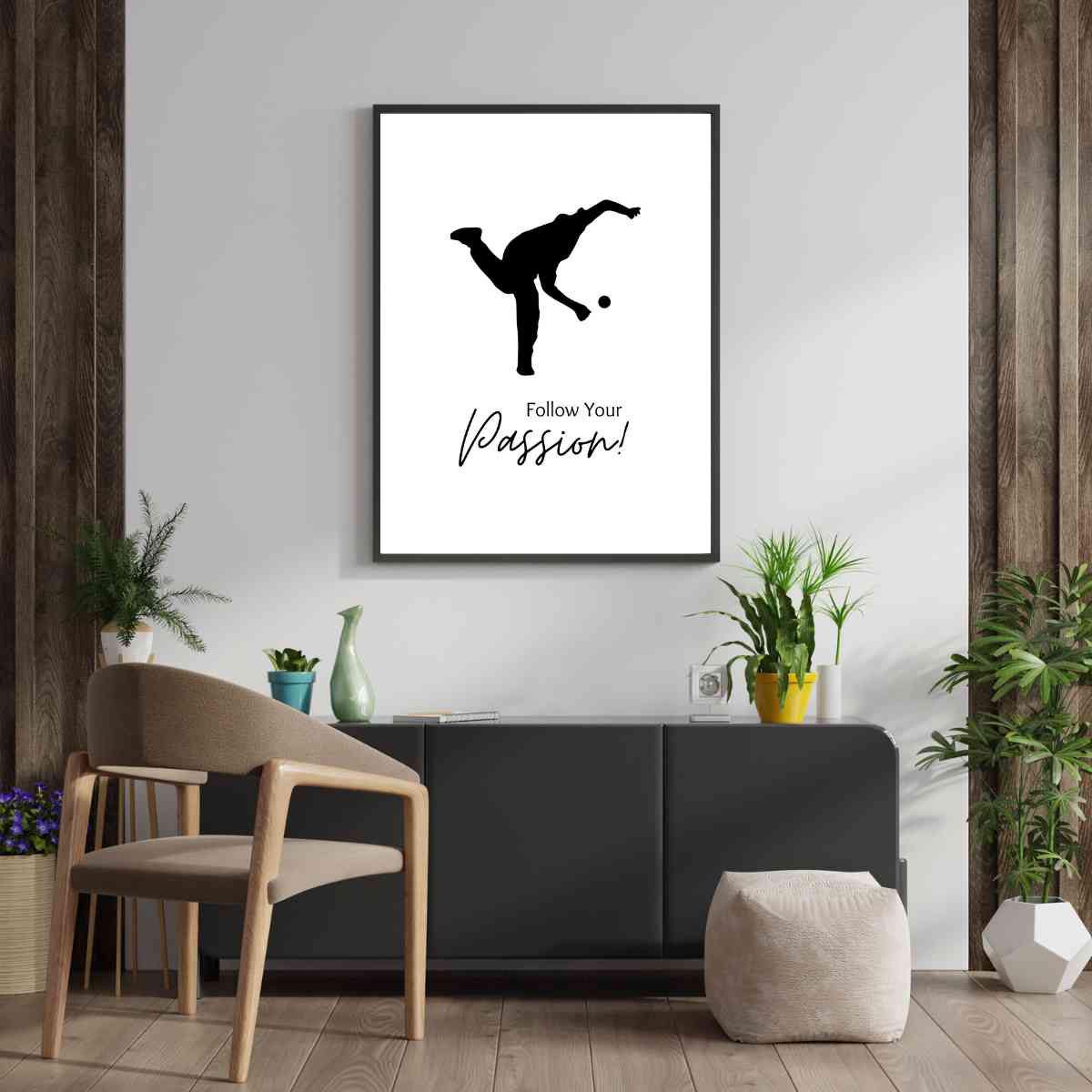 Elevate Your Space with Inspirational Living Room Wall Art - Cricket Silhouette