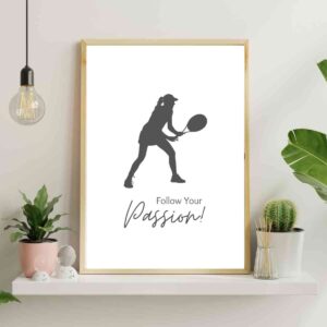 Tennis Player Silhouette Wall Print