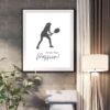 Tennis Player Silhouette Wall Print